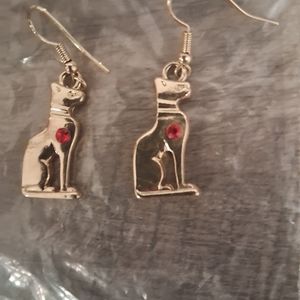 Egyptian Cat Dangle Earrings